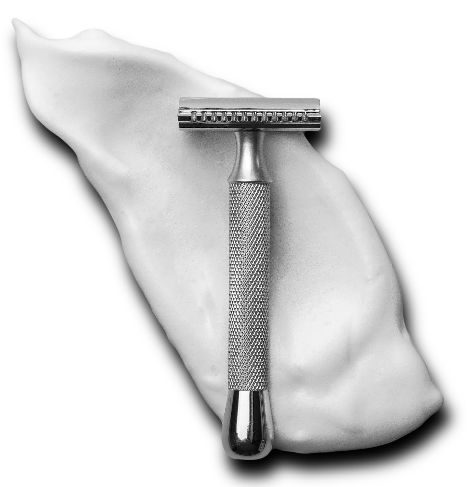 Razor In Front of Shaving Cream