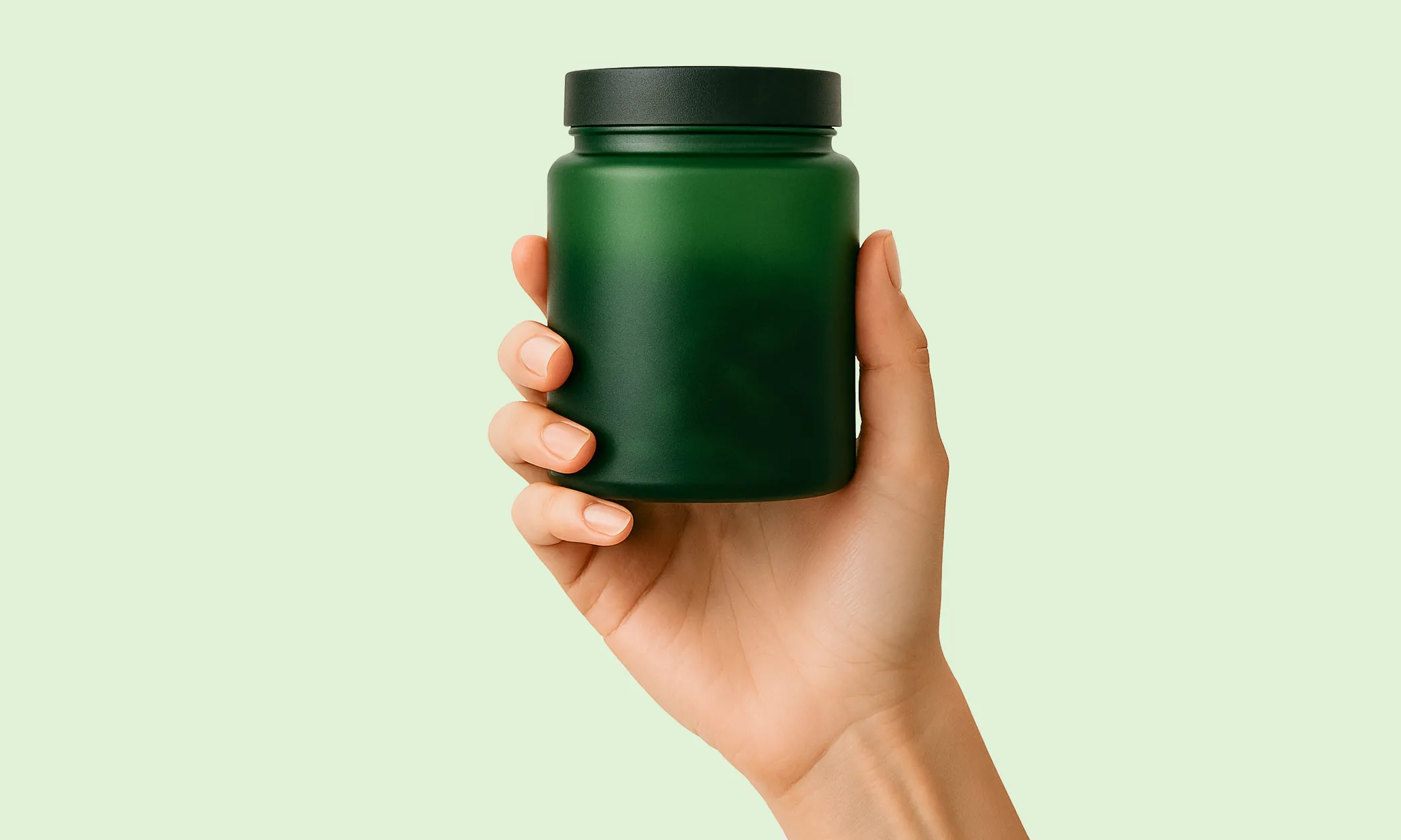Woman Holding Supplement Bottle